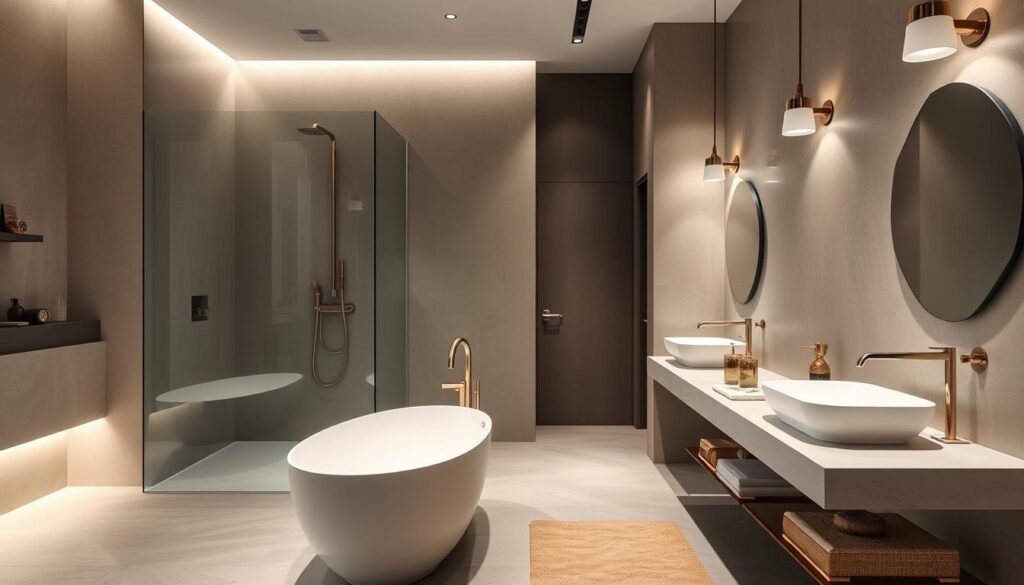 Bathroom design showing fixtures and fittings Bathroom design showing fixtures and fittings