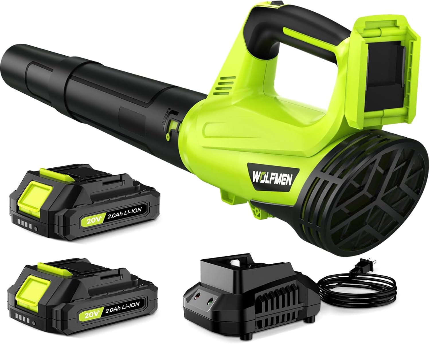 Leaf Blower, Electric Cordless Leaf Blower with 2 Batteries and Charger
